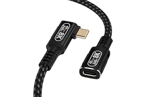 90 Degree Right Angle Plug, Ultra-Short 1.6FT/0.5M USB C Extender for Thunderbolt 4/3, USB4 Extension Cable,Male to Female,40