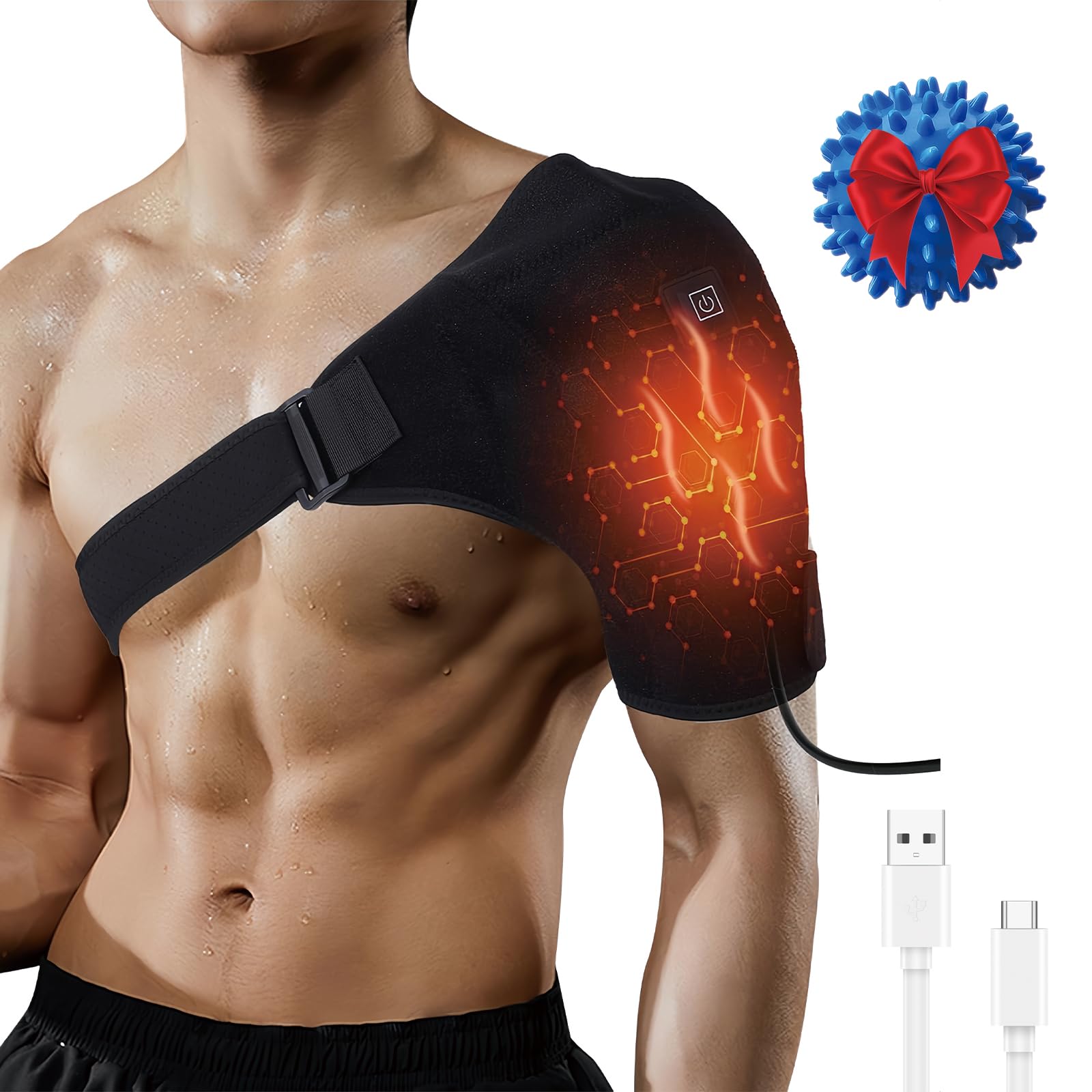 Photo 1 of ***MISSING HARDWARE//COSMETICS***(READ NOTES)
Shoulder Heating Pad with 3 Heat Levels - Adjustable Shoulder Brace for Men & Women, Powered by DC Power Sources (e.g., Power Banks)