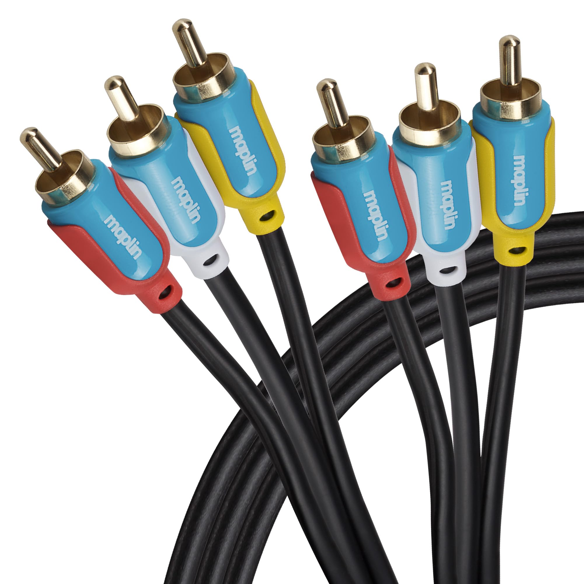 Maplin Triple RCA Phono to Triple RCA Phono Cable, 3m