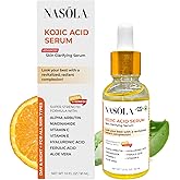 Nasola Kojic Acid Serum for Skin Clarifying, Complexion Revitalization Fade Cream with Alpha Arbutin, Vitamin C & E, & Niacinamide