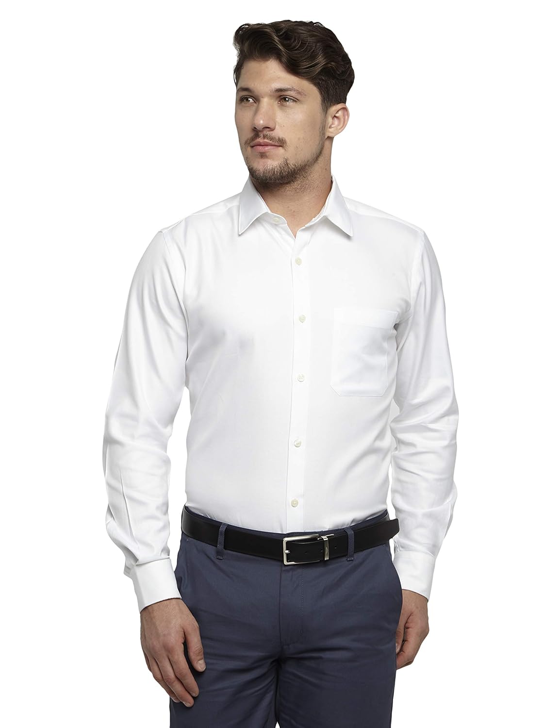 Buy Raymond White Cotton Blend Regular Fit Shirt at Amazon.in