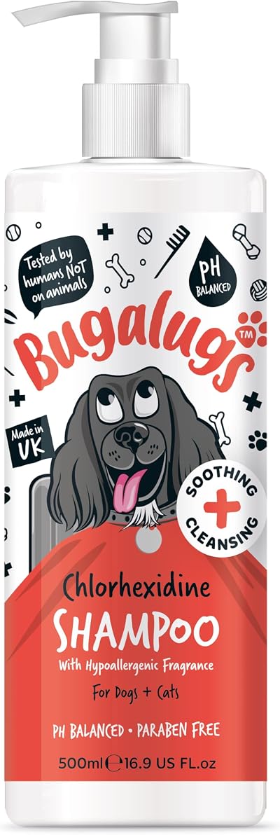 BUGALUGS Dog Shampoo Itchy Skin Antibacterial Antifungal Safe Formula