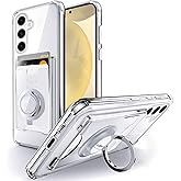 Shields Up for Samsung Galaxy S24 FE Case, Minimalist Wallet Case with Card Holder & Ring Stand, [Drop Protection] Slim Protective Shockproof Cover for Samsung S24 FE - Clear