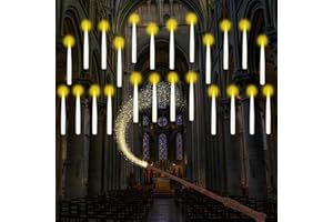GTYZZH Floating Candles with Wand, 24PCS Hanging Candles with Remote Wand, Warmwhite Flickering Flameless Magic Floating Candle Lights for Halloween Christmas Decorations