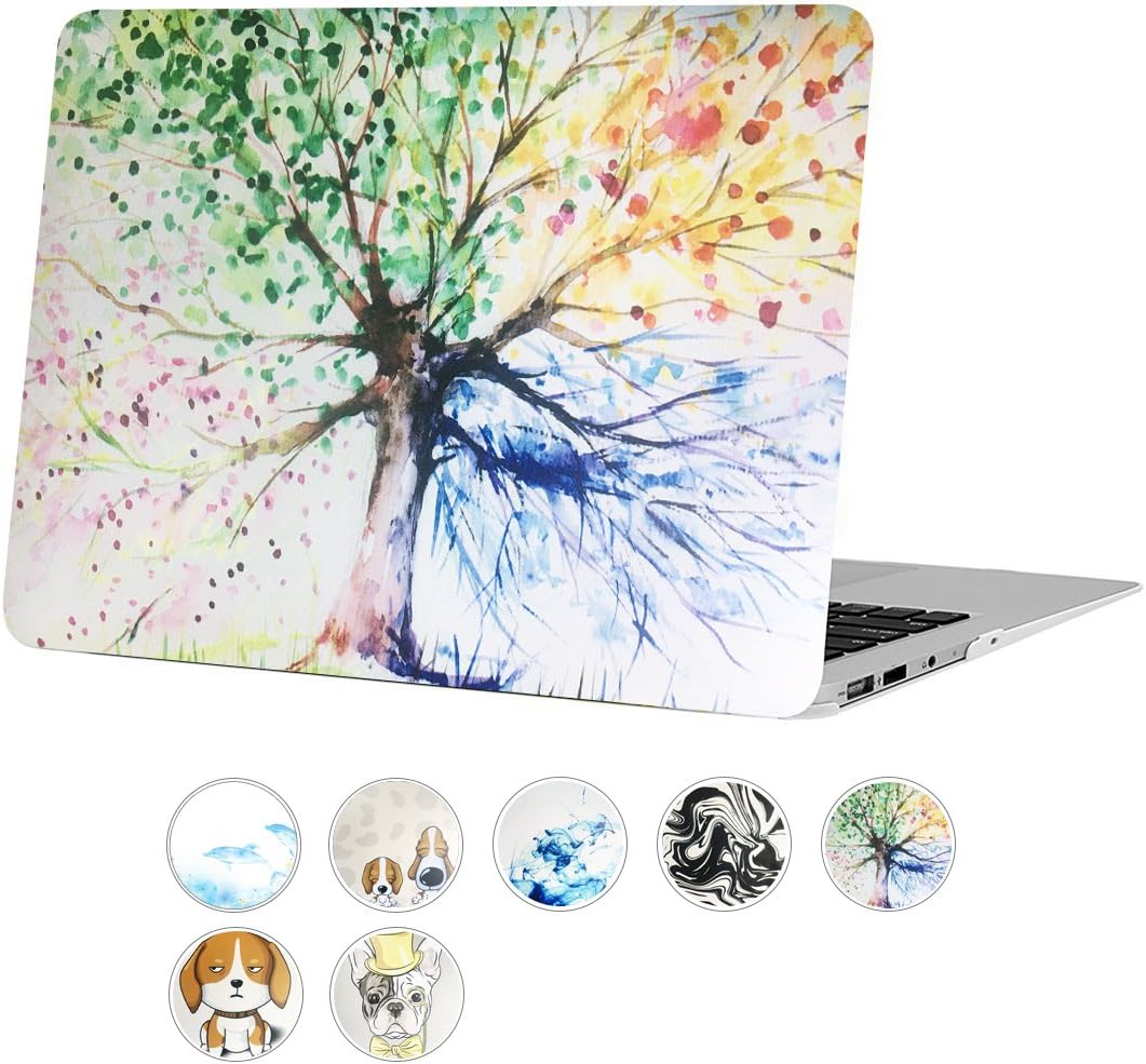AUSMIX MacBook Pro Retina 13 Inch Case, Ultra Slim Hard Plastic Rubberized Protective Shell Stylish Innovative ONLY for Mac Pro 13 with Retina Display (Models: 1502 & A1425) - Four Season Tree