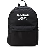 Reebok Element Backpack - Multipurpose Lightweight Carry On Everyday Bag for School Gym and Travel Backpack for Men & Women, Element Black With White Logo
