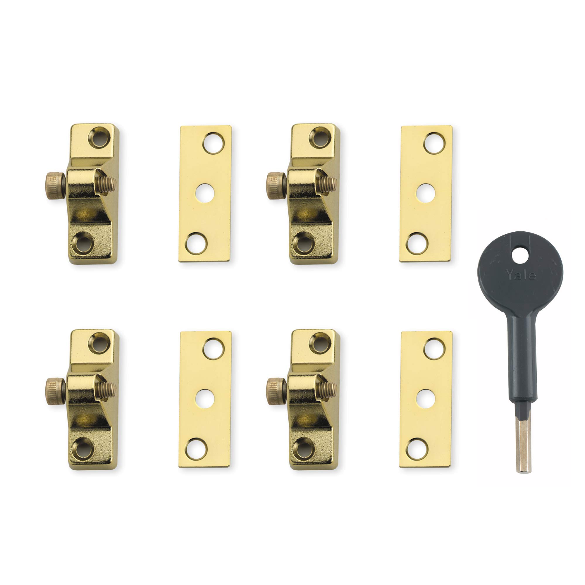 Yale Locks 8K118 Economy Window Lock Electo Brass Finish Pack 4 Visi Pack