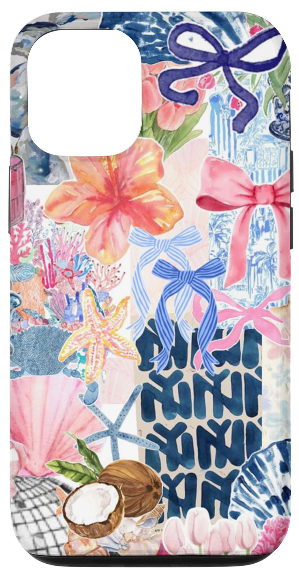 Beachy Blue Coquette Collage Preppy and Cute Aesthetic Case for iPhone 12/12 Pro