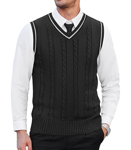 Men Women Knitted Cotton V-Neck Vest JK Uniform Pullover