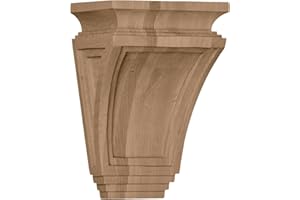 Ekena Millwork COR06X04X09ARRW Arts and Crafts Wood Corbels, 6"W x 4"D x 9"H, Rubberwood