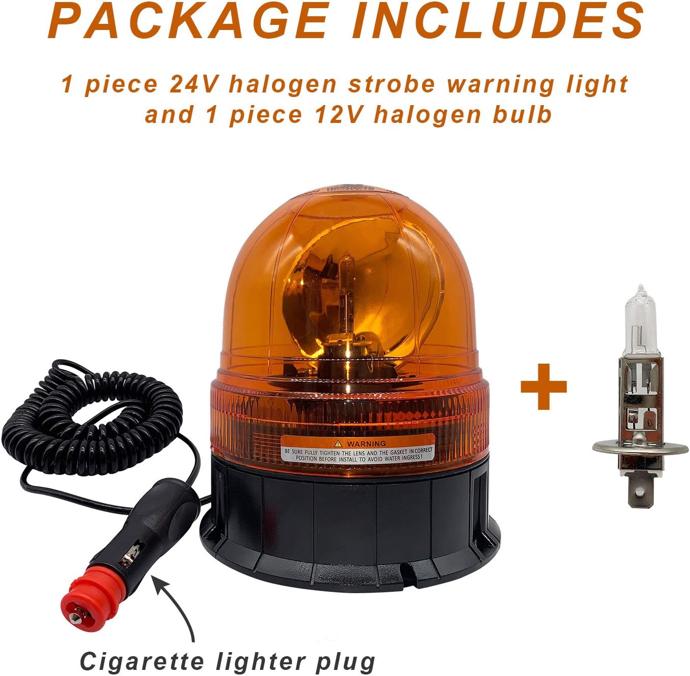 Hawkeye 12V Halogen Bulb Strobe Beacon Rotating Flashing Warning Emergency Amber Lights for Car