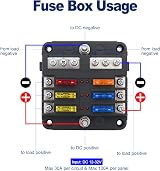 KAOLALI Fuse Box 6/12 Way with LED Indicator Damp-Proof Cover 12V Boat view 6