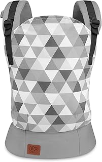 Kinderkraft Babytrage NINO, Rückentrage, Bauchtrage für Säuglinge und Kleinkinder, Baby Carrier, Kindertrage, Ergonomisch, aus Baumwolle, Leichte Konstruktion, ab 3 Monate bis 20 kg, Grau