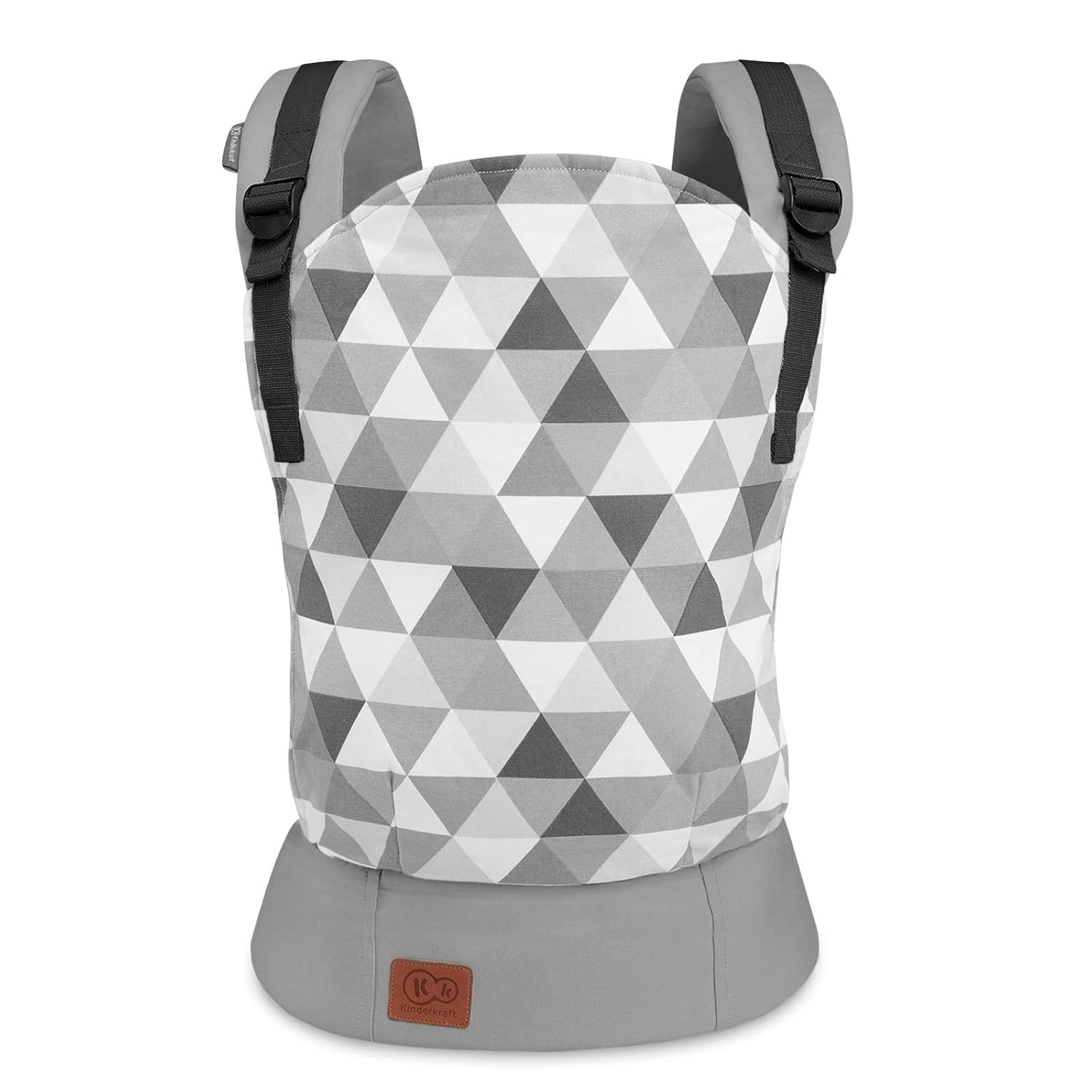 Kinderkraft Babytrage NINO, Rückentrage, Bauchtrage für Säuglinge und Kleinkinder, Baby Carrier, Kindertrage, Ergonomisch, aus Baumwolle, Leichte Konstruktion, ab 3 Monate bis 20 kg, Grau