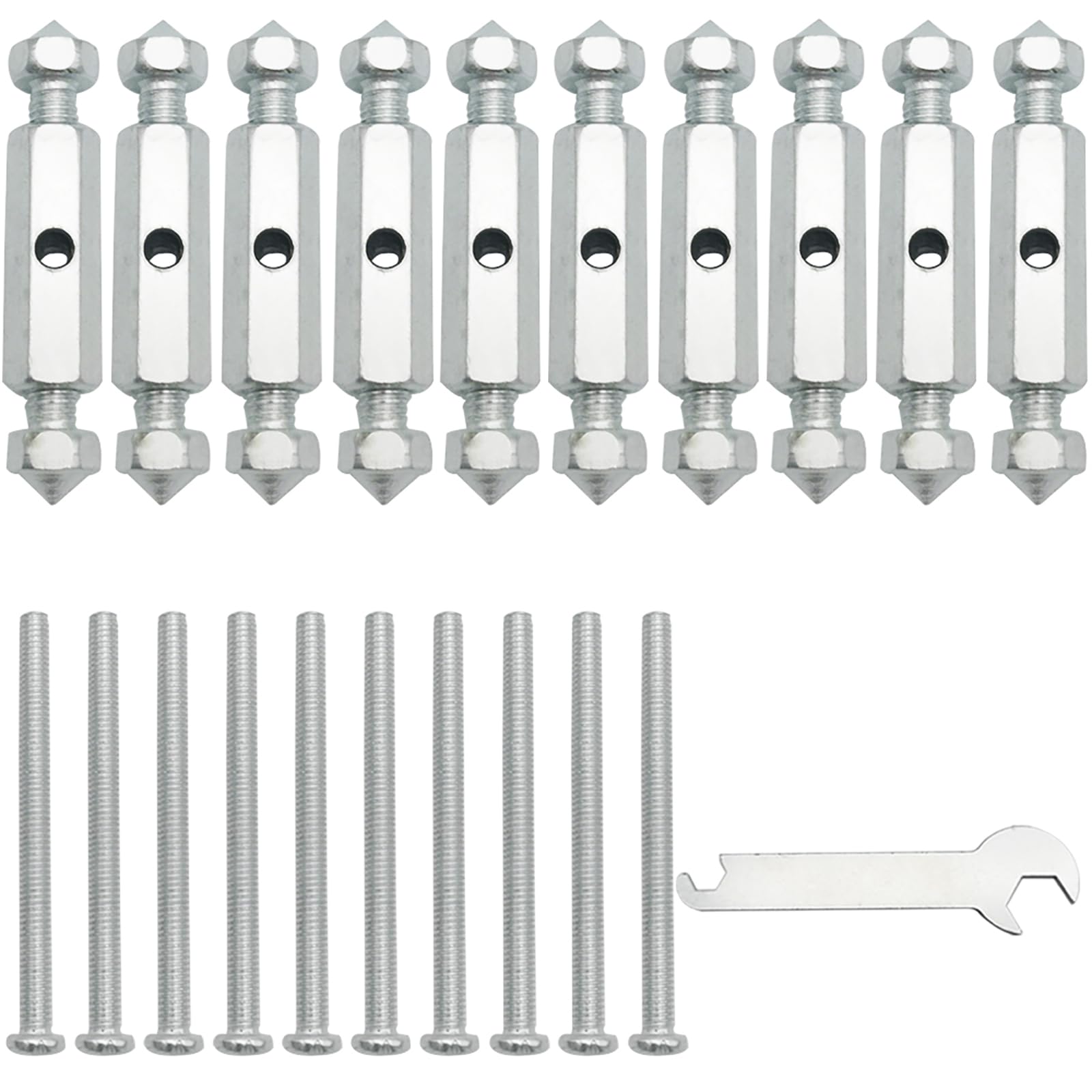CTRICALVER 118 Type Switch Box Repair Tool (10 Sets), Switch Socket Repair Cassette Screws Rod Set, Adjustable Length Switch Box Repair Screw Rod with a Wrench (Metal Type)