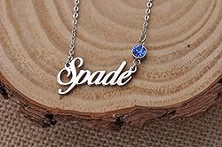 LikeFun Custom My Name Necklace with Birthstone