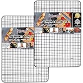 KITCHENATICS 100% Stainless Steel Cooling Racks for Baking & Roasting | Heavy-Duty Wire Grid Fits 13x18 Half Sheet Pans | Ove
