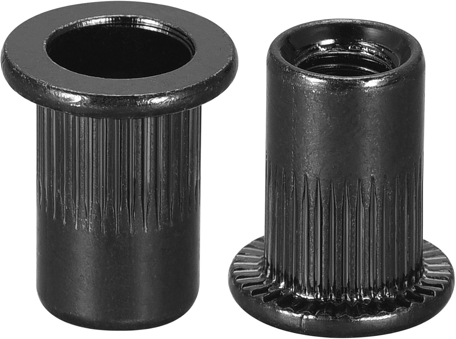uxcell M6 Rivet Nuts Carbon Steel ZincPlated Knurled Flat Head
