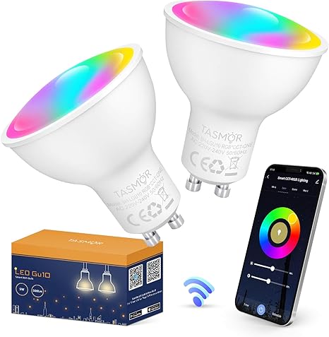 Smart GU10 LED Lampe Tasmor RGBW Dimmbar LED Leuchtmittel Ersetzt 50W Halogenlampen Warmwei und Kaltwei WLAN LED Birne Kompatibel mit Alexa und Google Home 5W 500LM Glhbirnen mit GU10 Fassung Smart GU10 LED Lampe Tasmor RGBW Dimmbar LED Leuchtmittel Ersetzt 50W Halogenlampen Warmwei und Kaltwei WLAN LED Birne Kompatibel mit Alexa und Google Home 5W 500LM Glhbirnen mit GU10 Fassung