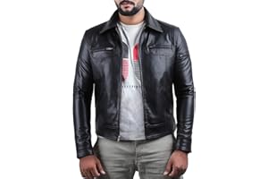 Laverapelle Men's Genuine Lambskin Leather Jacket (Black, Biker Jacket) - 1501200