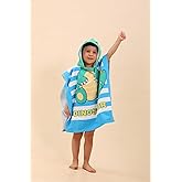 Dinosaur Hooded Towels for Kids, Kids Beach Towels for Boys/Girls, Swimming Towels/Towel Robes/Wearable Towels/Pool Towels for Kids 2-10, Poncho Beach Towels for Kids, Hooded Beach Towels for Toddler