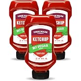 True Made Foods - No Sugar Added Ketchup - Condiment Squeeze Bottles Made with Fruit and Veggies for Barbeque Grilling and BBQ Toppings, Healthy Sauce for Cookout, Whole 30, Keto, Vegan (18.5 oz, 3 Pack)