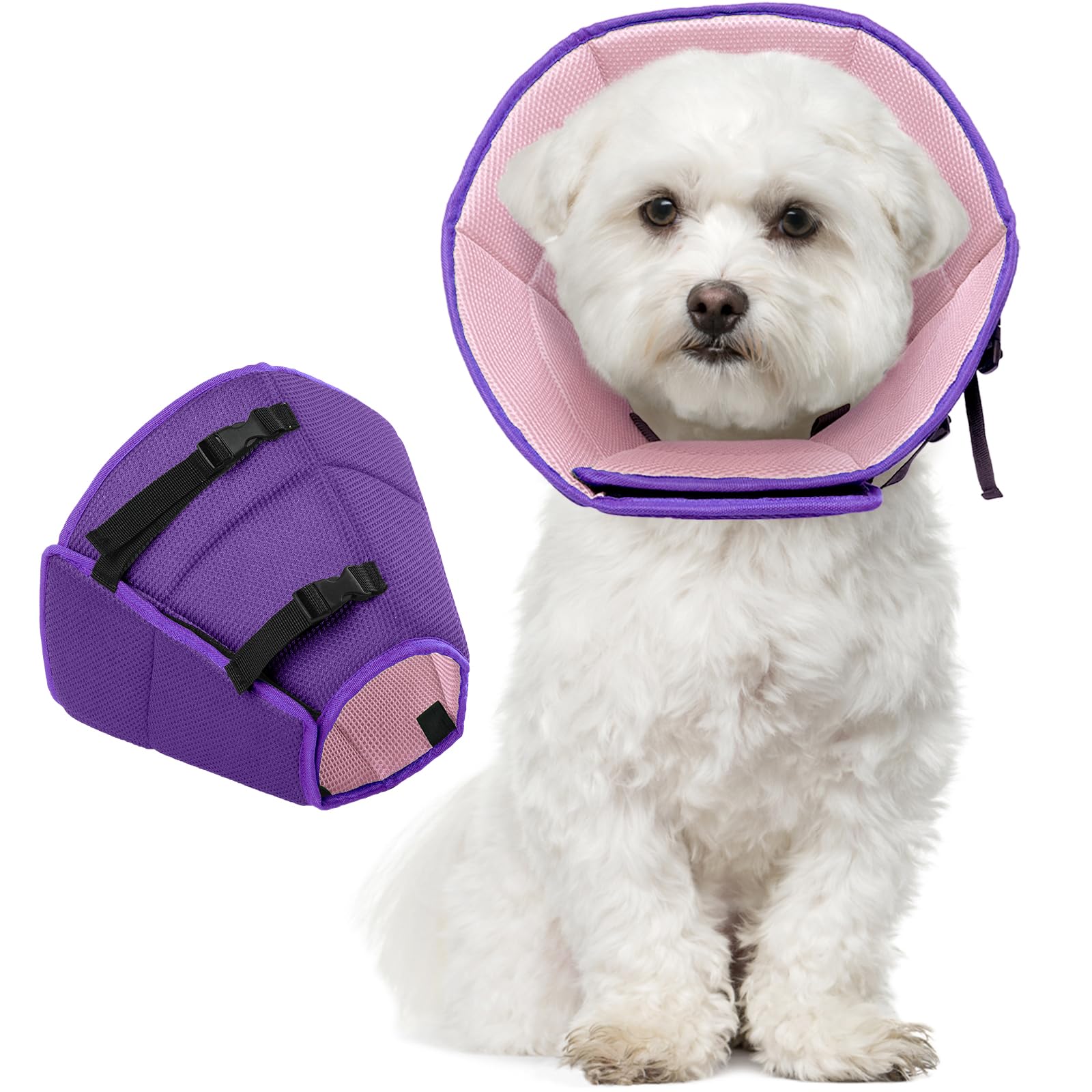 Photo 1 of Dog Cone Collar Soft Cone for Medium Dogs After Surgery Adjustable Elizabethan Collar for Dogs to Stop Licking Wounds, Biting Stitches Professional Pet Recovery Cones E-Collar for Dog