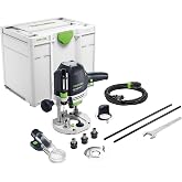 Festool 578951 OF 1400 EQ-F-Plus Plunge Router | 1400W Precision Router with LED Dust Hood, Fine Depth Adjustment &amp; 2-3/4" Plunge Capacity