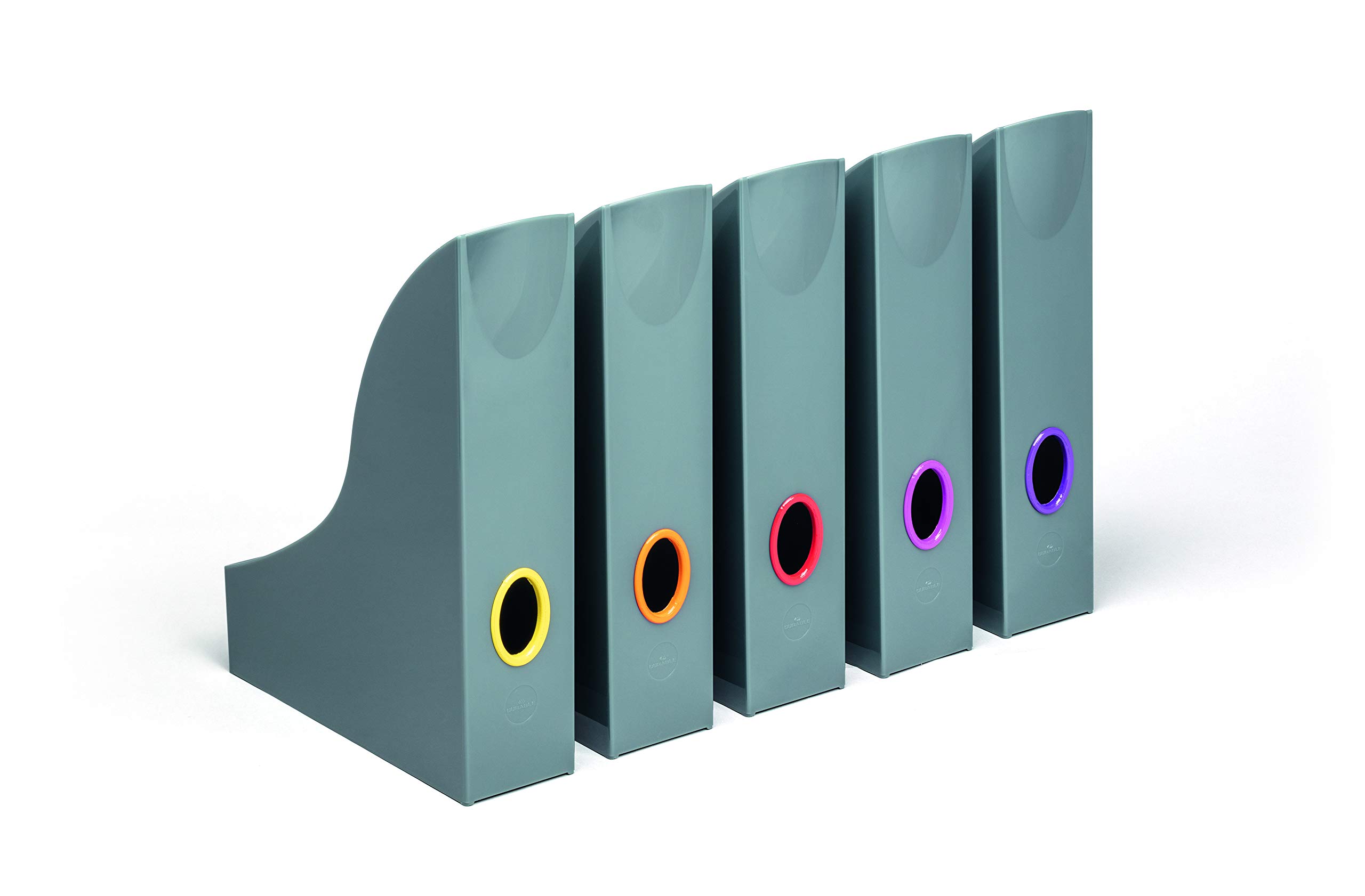 Durable VARICOLOR® Magazine Rack - Set of 5 Colour Coded Magazine Holders - Perfect for Storing Magazines, Folders, Documents