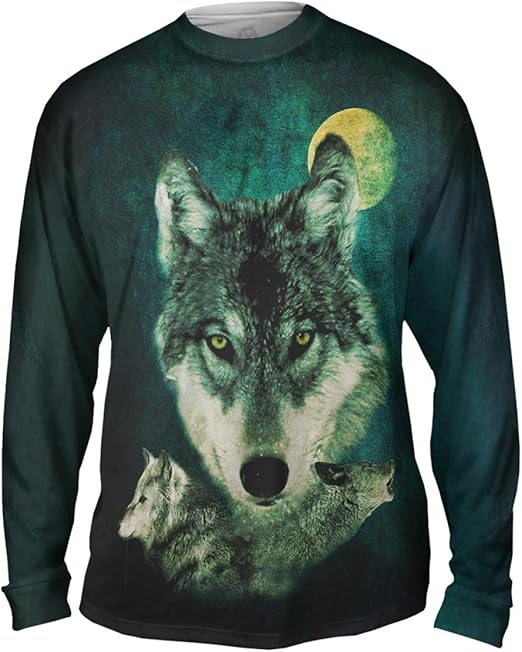 Yizzam- Tri Wolf -Tshirt- Mens Long Sleeve | Amazon.com