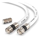 G-PLUG 100FT RG6 Coaxial Cable Extender - Coax Cable Cord, Triple Shielded | 75 Ohm | F81 Coupler Included | TV Antenna, Satellite, Router Ready | Major US Cable Providers | Indoor/Outdoor | White