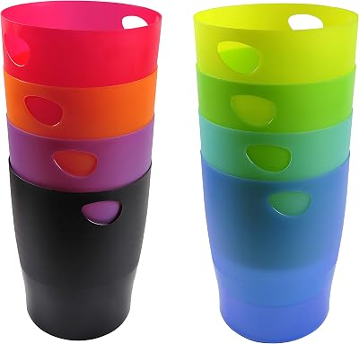 Exacompta Ecobin Waste Paper Bin 15 L Pack of 8 Assorted Colours 263x263x335mm