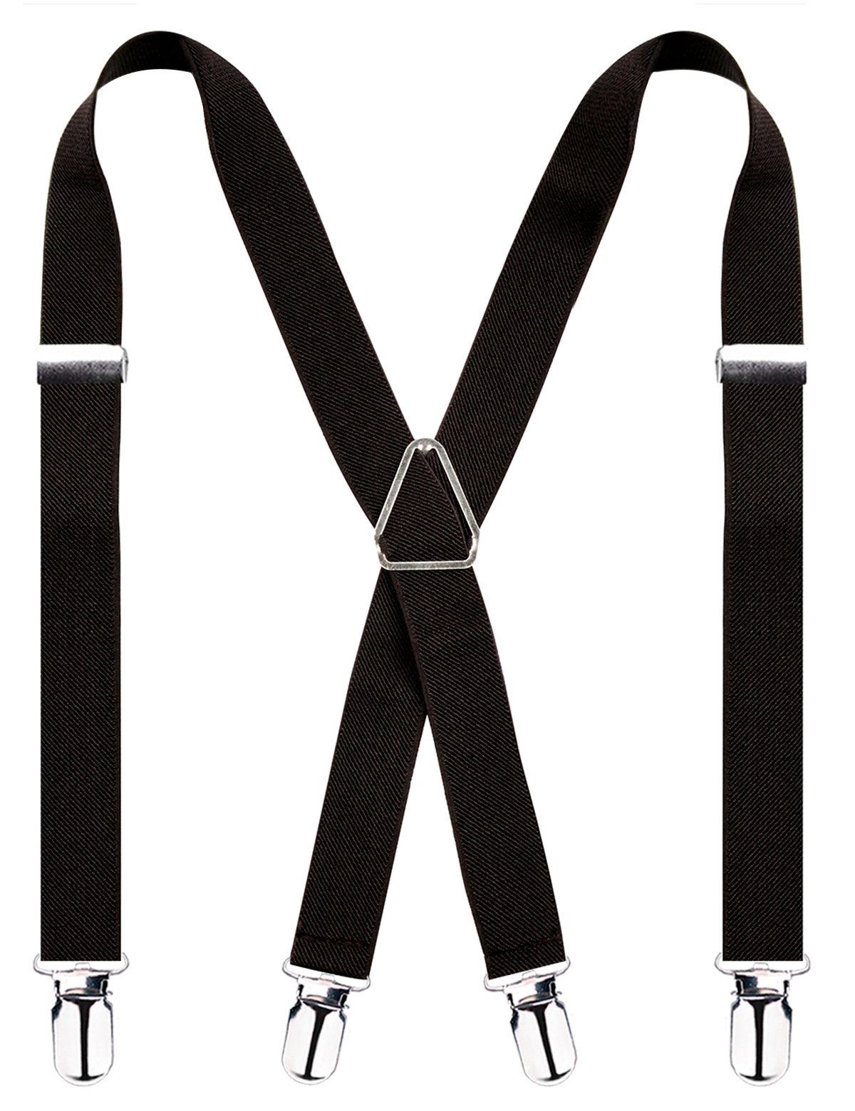 Alizeal Solid Skinny Suspenders X Shape for Men with 4 Clips • Denim Fit