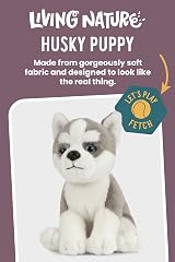 Living Nature Husky Puppy Soft Toy 16cm Educational Facts view 2