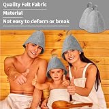 couduan 2Pcs Sauna Hat Ergonomic Felted Sauna Cap Grey Unisex view 5