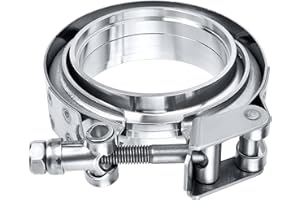 EVIL ENERGY 2.5 Inch Quick Release V Band Clamp with Flange Male Female 304 Stainless Steel, 2PCS