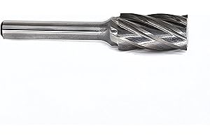 YUFUTOL SA5-NF Aluminum Cut Tungsten Carbide Rotary Burr Bits File for Die Grinder,Cylindrical Shape with 1/4 inch Shank, 1/2 inch Head Diameter, 1 inch Flute length, Pack of 1