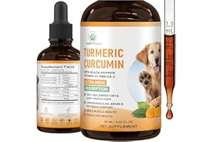 Dog Turmeric Curcumin Drops, Anti-inflammatory & Joint Pain Relief, Hip & Joint Mobility, Flexibility Pain Recovery, Health o