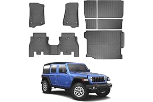 Cacartist Floor Mat Cargo Liner Custom Fit for Jeep Wrangler JL 2018-2025 2026 Unlimited 4-Door Sahara Willys Rubicon Without