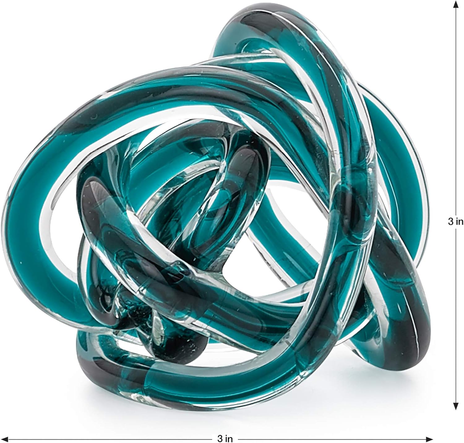 Torre & Tagus Orbit Glass Décor Ball, Small, Teal: Home & Kitchen