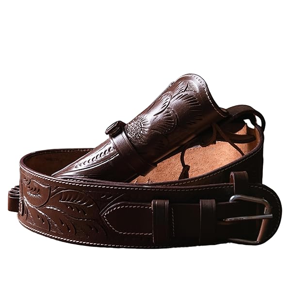 HULARA GENUINE LEATHER WESTERN GUN BELT CONCEALED CARRY...