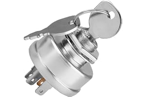 BlueStars 045898 Ignition Starter Switch 2 Keys - Compatible with Hustler Exmark Lazer Z Super Z Mini Z Hydro Walk Behind Min