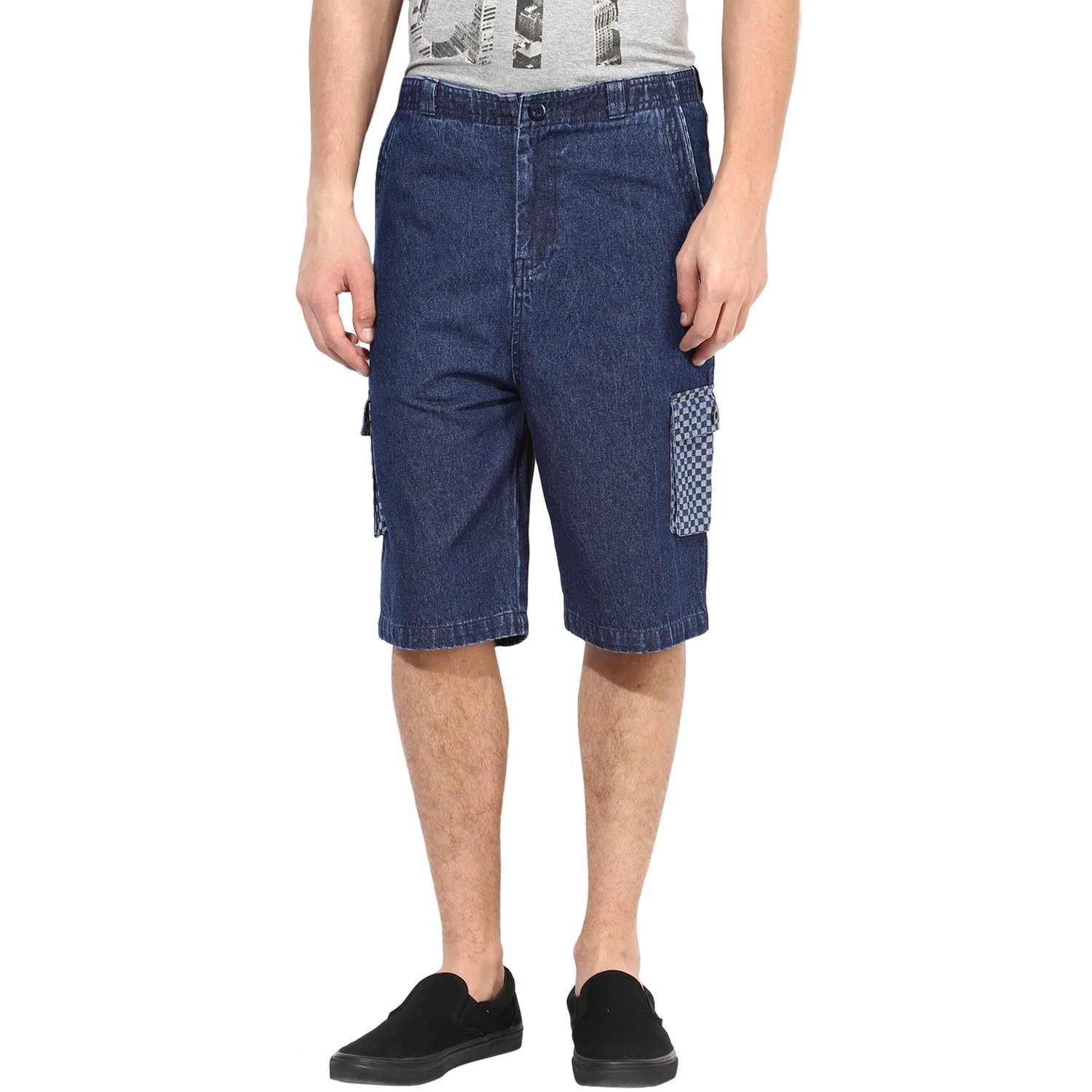 hypernation blue color denim three fourth for men
