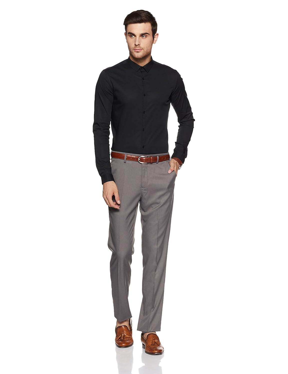 arrow men's pleat-front formal trousers
