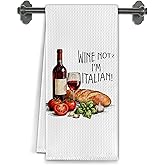 Elefeltclave Funny Italian Wine Kitchen Towels,Gifts for Wine Lovers Drinkers Dish Tea Towels,Funny Italian Gifts Decorative Hand Towel for Kitchen Decor,16x24 Inch