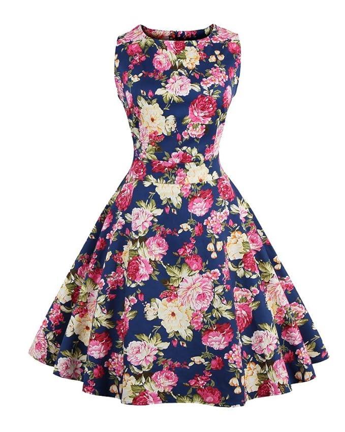 title=YiLianDa Vestito anni '50 Donna Elegante Cerimonia Cocktail Floreale Abito Abiti