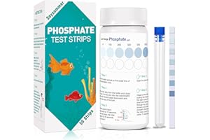 SAYSUMMER Phosphate Test Kit, 50 Count Aquarium Phosphate Test Strips, Aquarium Water Test Kit Fast & Easy Testing Phosphate for Freshwater & Saltwater