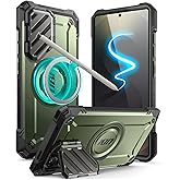 SUPCASE for Samsung Galaxy S25 Ultra Case with Camera Cover Stand (UBMag XT), [S Pen Friendly] [Compatible with MagSafe] [Military-Grade Protection] Magnetic Phone Case for S25 Ultra 6.9 Inch, Guldan