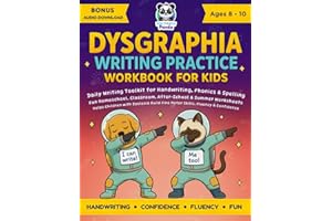 Dysgraphia Writing Practice Workbook for Kids Ages 8-10: Daily Writing Toolkit for Handwriting, Phonics & Spelling | Fun Home
