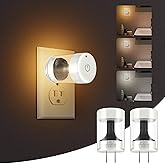 TSEXES 2 Pack LED Night Light Plug into Wall 3000K/4000k/5000K Adjustable Color Temperature Night Light,Touch Control Nightlight Dimmable,Built in Dusk to Dawn Sensor for Bathroom Hallway Kitchen
